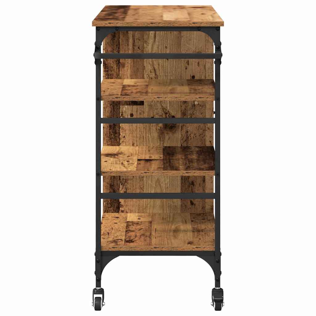 vidaXL Kitchen Trolley Old Wood 87.5 x 39 x 84.5 cm Engineered Wood