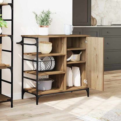 vidaXL Kitchen Trolley Artisan Oak 87.5 x 39 x 84.5 cm Engineered Wood