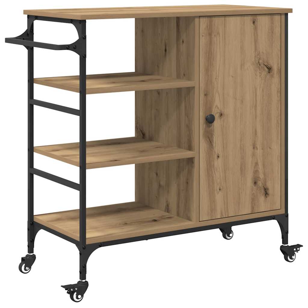 vidaXL Kitchen Trolley Artisan Oak 87.5 x 39 x 84.5 cm Engineered Wood