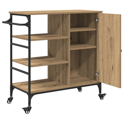 vidaXL Kitchen Trolley Artisan Oak 87.5 x 39 x 84.5 cm Engineered Wood