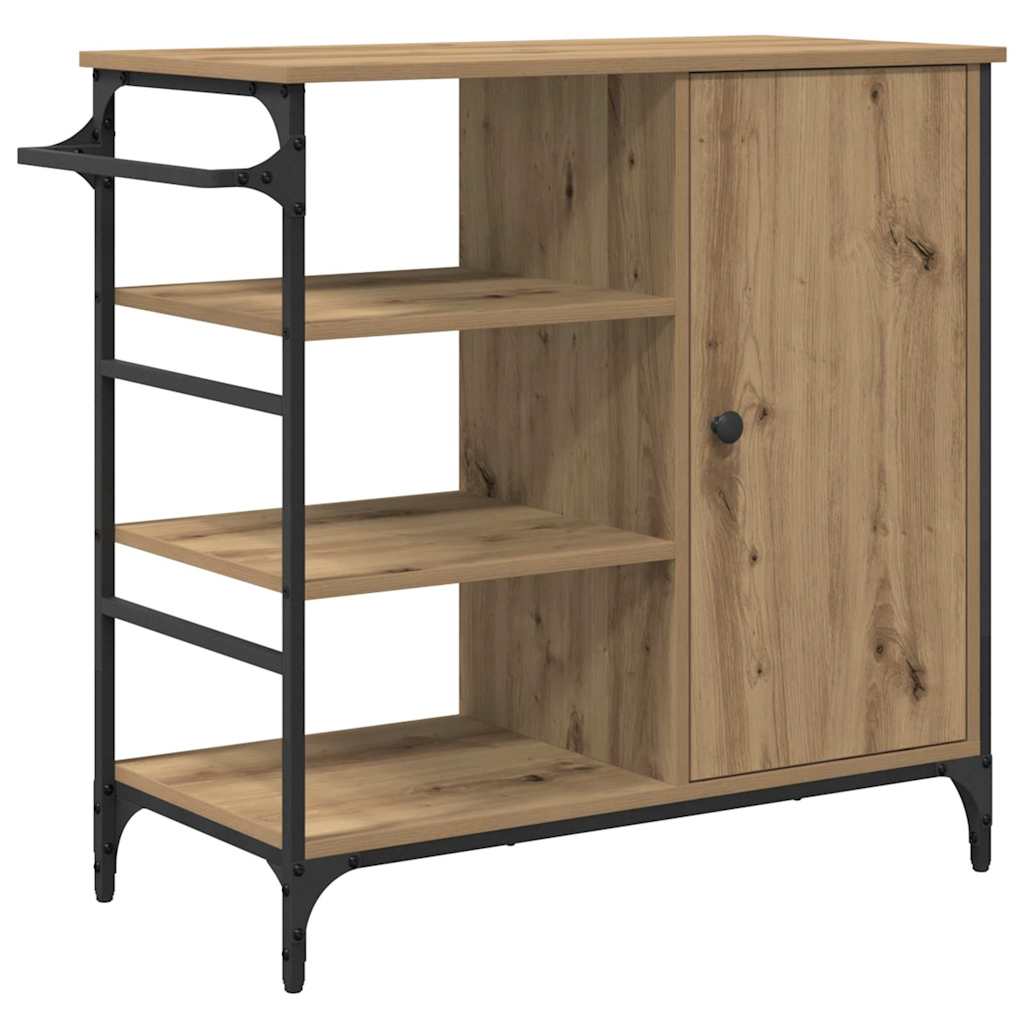 vidaXL Kitchen Trolley Artisan Oak 87.5 x 39 x 84.5 cm Engineered Wood