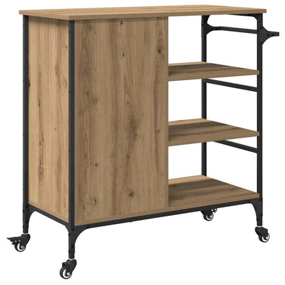 vidaXL Kitchen Trolley Artisan Oak 87.5 x 39 x 84.5 cm Engineered Wood