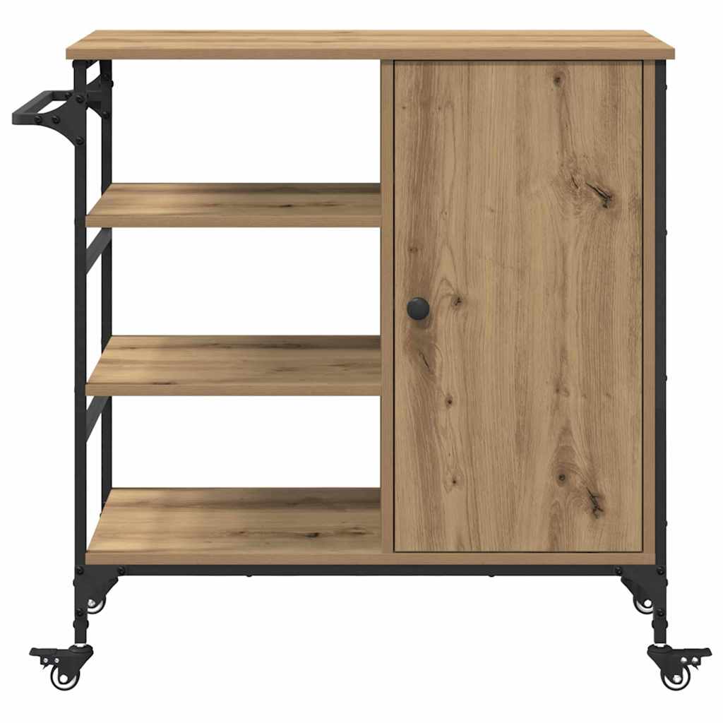 vidaXL Kitchen Trolley Artisan Oak 87.5 x 39 x 84.5 cm Engineered Wood
