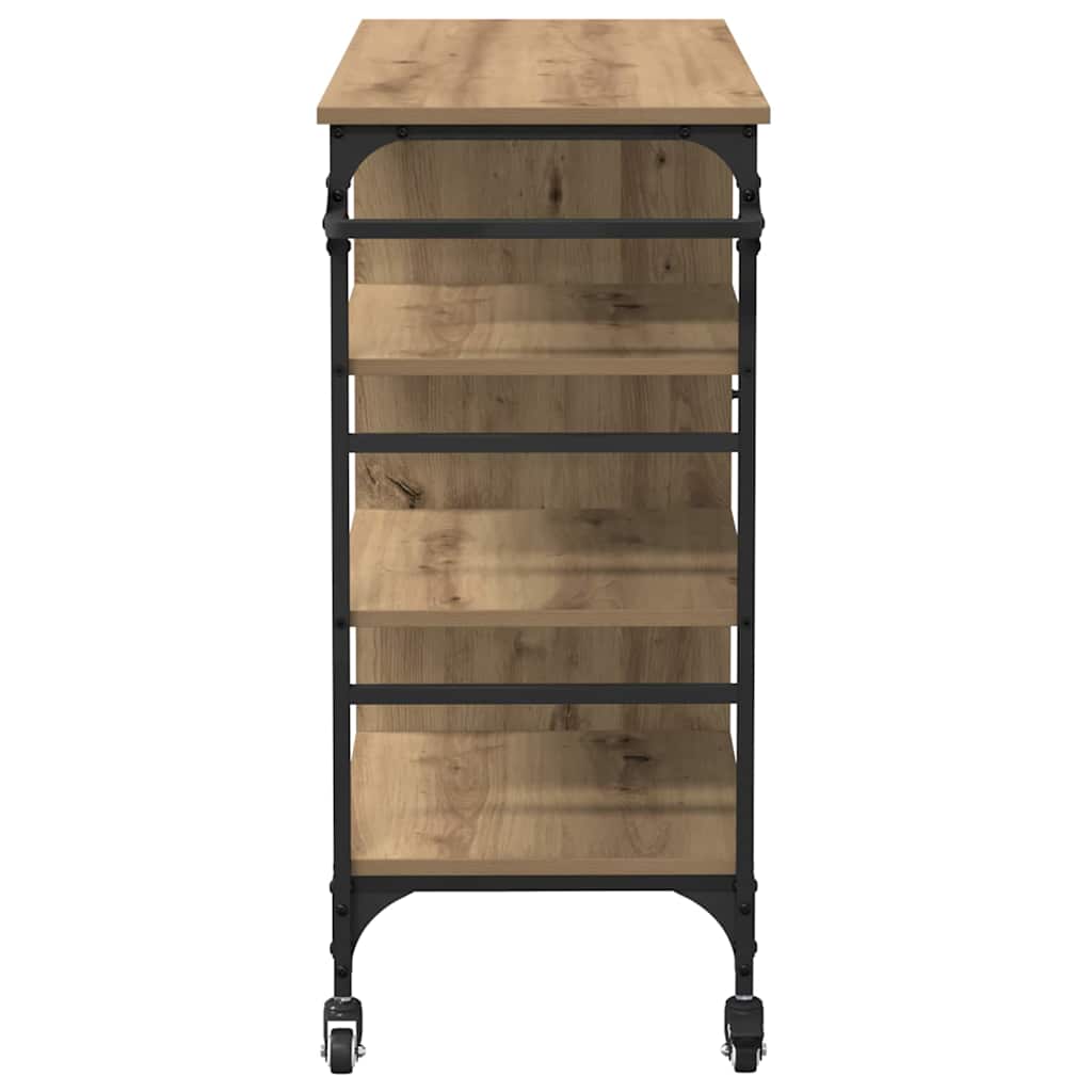 vidaXL Kitchen Trolley Artisan Oak 87.5 x 39 x 84.5 cm Engineered Wood