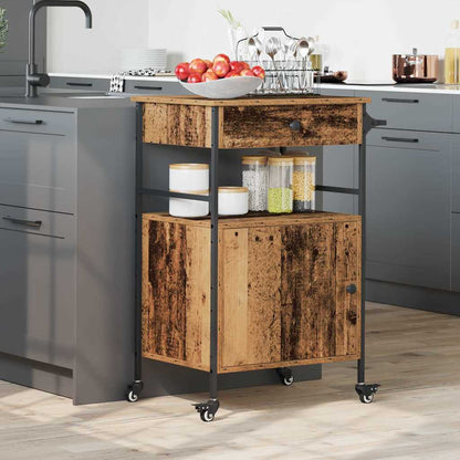vidaXL Kitchen Trolley Old Wood 56 x 43 x 89.5 cm Engineered Wood