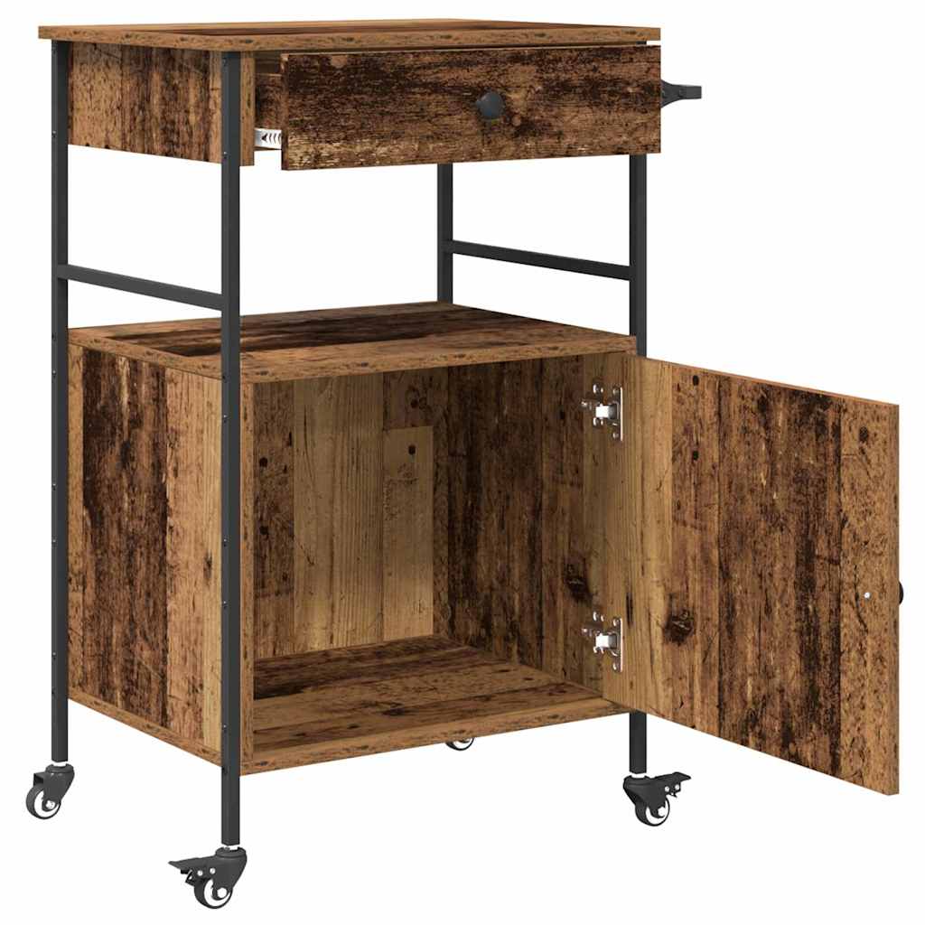 vidaXL Kitchen Trolley Old Wood 56 x 43 x 89.5 cm Engineered Wood