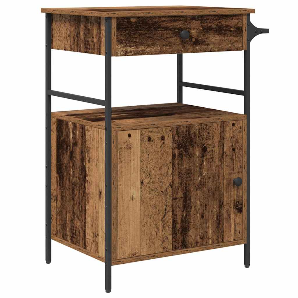 vidaXL Kitchen Trolley Old Wood 56 x 43 x 89.5 cm Engineered Wood