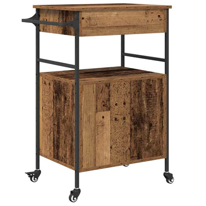 vidaXL Kitchen Trolley Old Wood 56 x 43 x 89.5 cm Engineered Wood