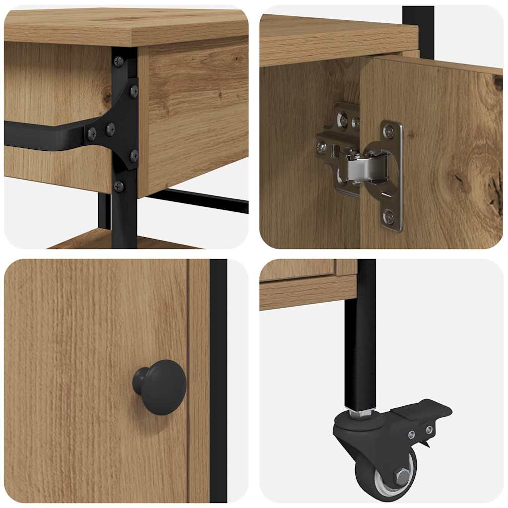 vidaXL Kitchen Trolley Artisan Oak 56 x 43 x 89.5 cm Engineered Wood
