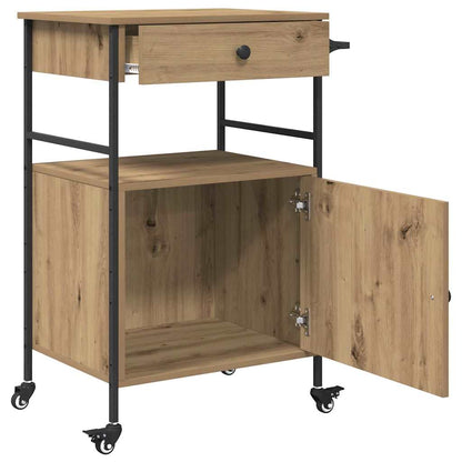 vidaXL Kitchen Trolley Artisan Oak 56 x 43 x 89.5 cm Engineered Wood