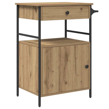 vidaXL Kitchen Trolley Artisan Oak 56 x 43 x 89.5 cm Engineered Wood