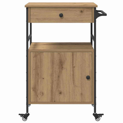 vidaXL Kitchen Trolley Artisan Oak 56 x 43 x 89.5 cm Engineered Wood