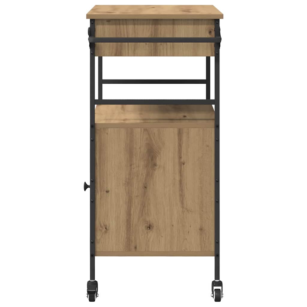 vidaXL Kitchen Trolley Artisan Oak 56 x 43 x 89.5 cm Engineered Wood