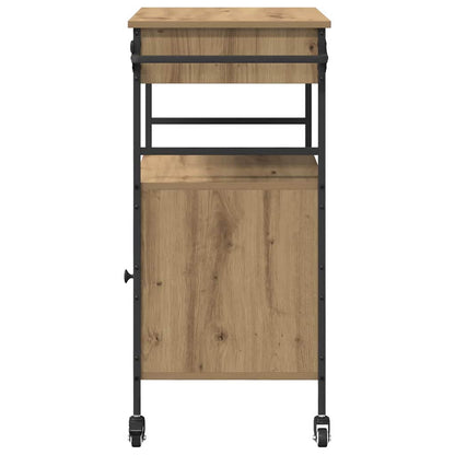 vidaXL Kitchen Trolley Artisan Oak 56 x 43 x 89.5 cm Engineered Wood