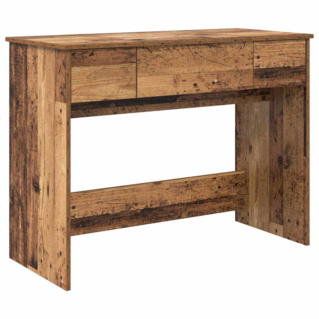 vidaXL Cosmetic Table with Drawer with Mirror Old Wood 100 x 45 x76 cm