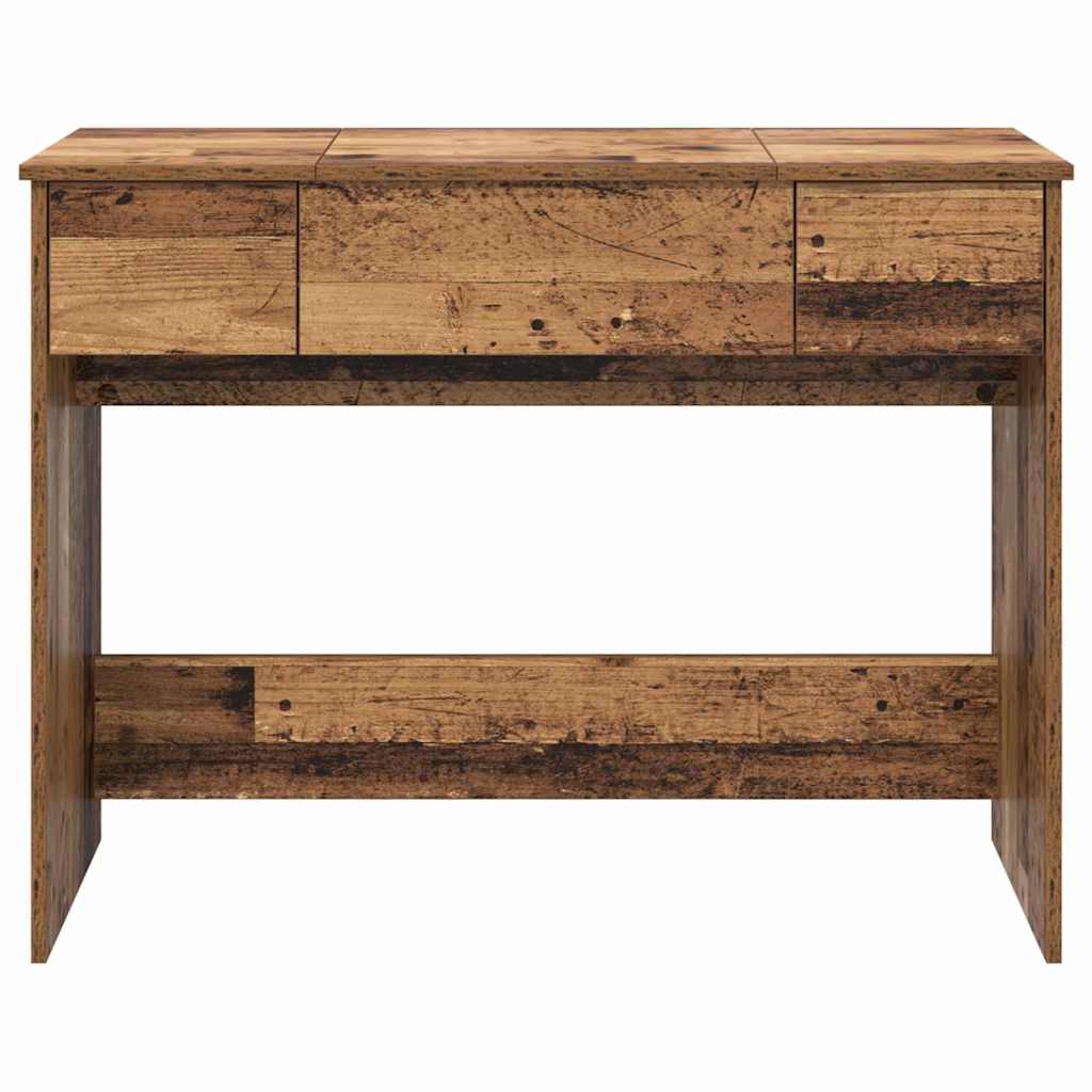 vidaXL Cosmetic Table with Drawer with Mirror Old Wood 100 x 45 x76 cm
