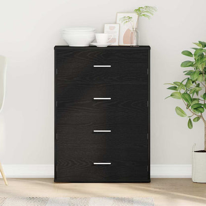 vidaXL Sideboard with Drawer Black Oak 60 x 31 x 84 cm Engineered Wood