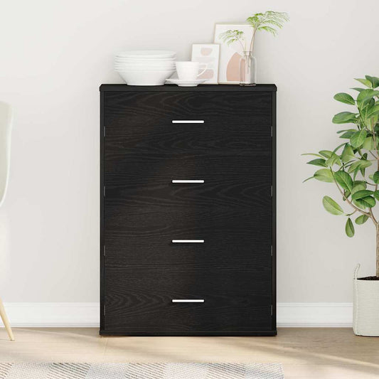 vidaXL Sideboard with Drawer Black Oak 60 x 31 x 84 cm Engineered Wood