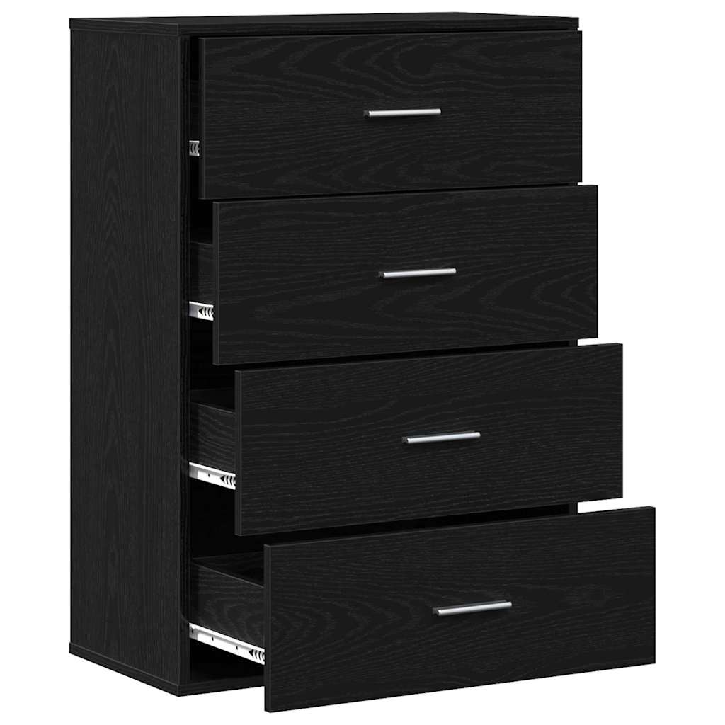 vidaXL Sideboard with Drawer Black Oak 60 x 31 x 84 cm Engineered Wood