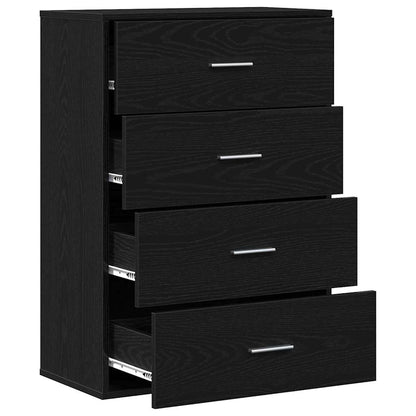 vidaXL Sideboard with Drawer Black Oak 60 x 31 x 84 cm Engineered Wood