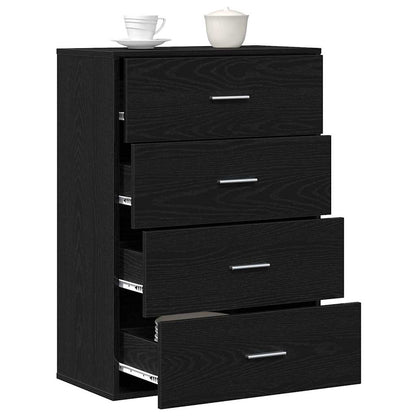 vidaXL Sideboard with Drawer Black Oak 60 x 31 x 84 cm Engineered Wood