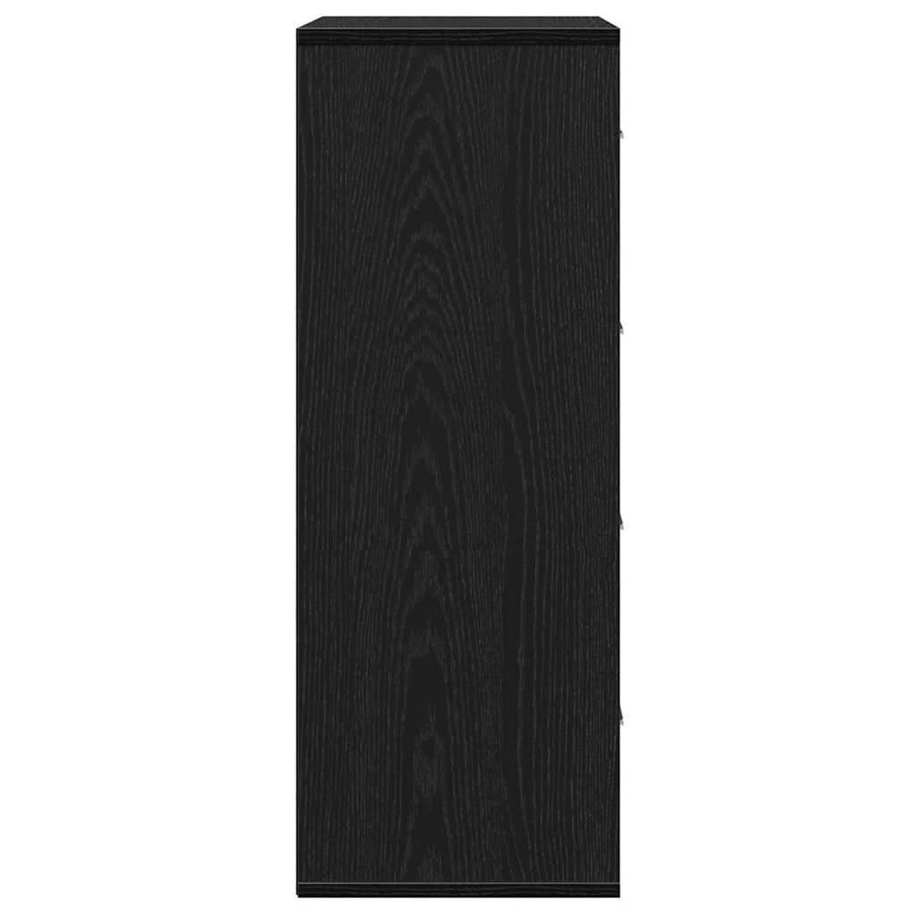 vidaXL Sideboard with Drawer Black Oak 60 x 31 x 84 cm Engineered Wood