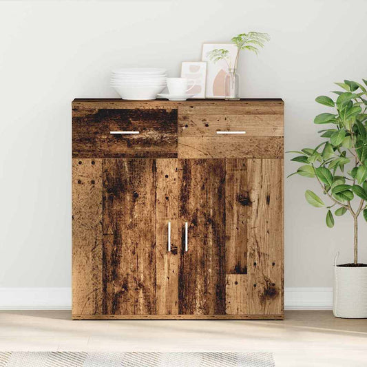 vidaXL Sideboard with Drawer Old Wood 78 x 38 x 80 cm Engineered Wood