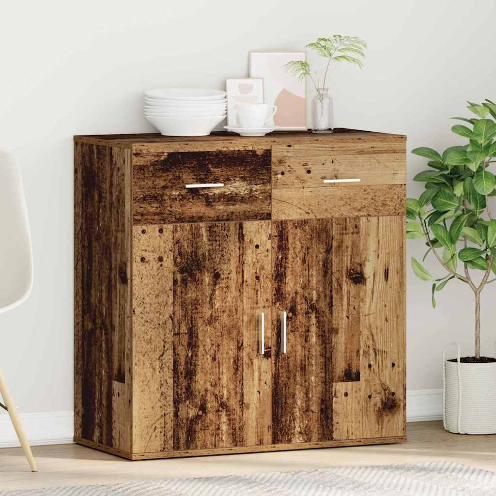 vidaXL Sideboard with Drawer Old Wood 78 x 38 x 80 cm Engineered Wood