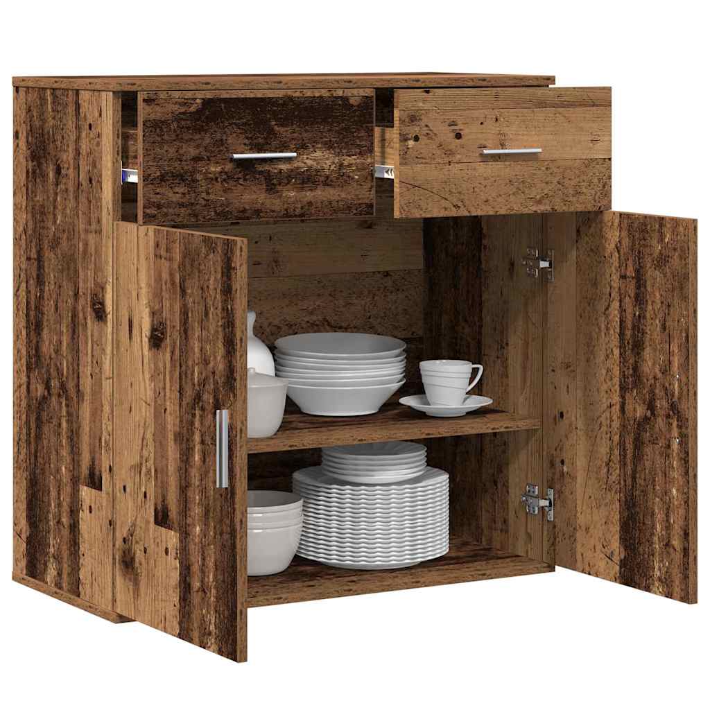 vidaXL Sideboard with Drawer Old Wood 78 x 38 x 80 cm Engineered Wood