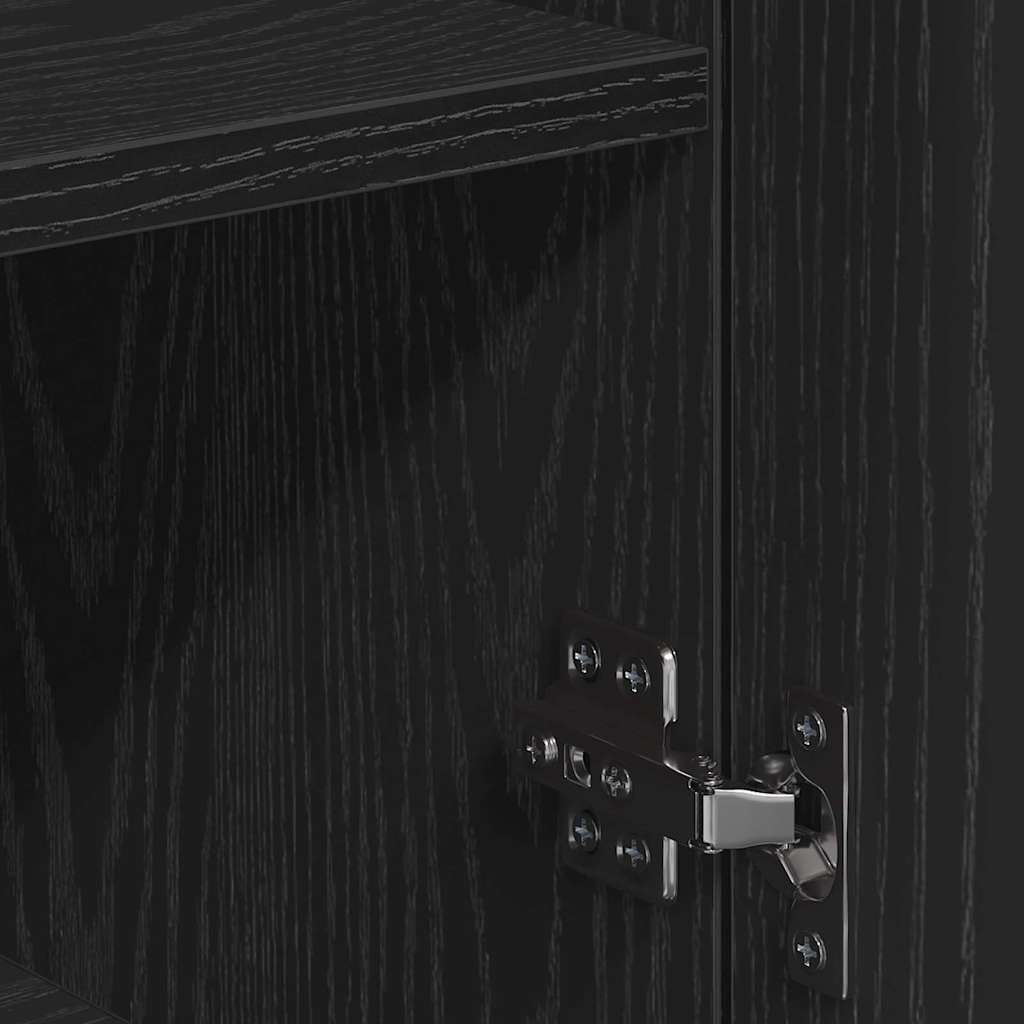 vidaXL Sideboard with Drawer Black Oak 78 x 38 x 80 cm Engineered Wood