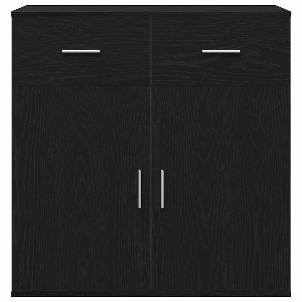 vidaXL Sideboard with Drawer Black Oak 78 x 38 x 80 cm Engineered Wood