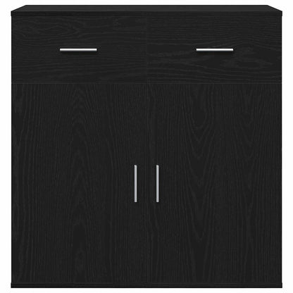 vidaXL Sideboard with Drawer Black Oak 78 x 38 x 80 cm Engineered Wood