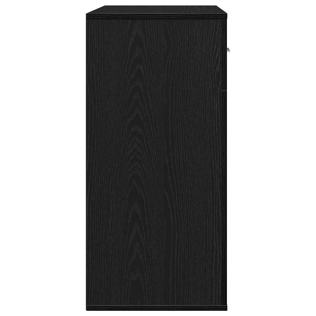 vidaXL Sideboard with Drawer Black Oak 78 x 38 x 80 cm Engineered Wood