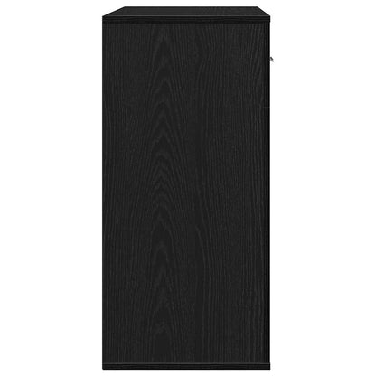 vidaXL Sideboard with Drawer Black Oak 78 x 38 x 80 cm Engineered Wood