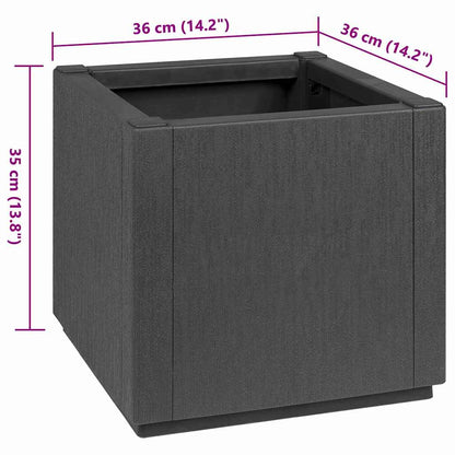 vidaXL Garden Flower Box Dark Grey 36 x 36 x 35 cm PP
