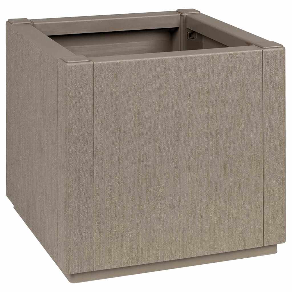 vidaXL Garden Flower Box Light Brown 36 x 36 x 35 cm PP