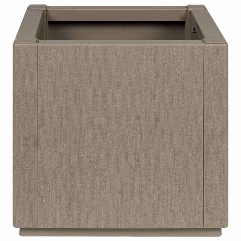 vidaXL Garden Flower Box Light Brown 36 x 36 x 35 cm PP