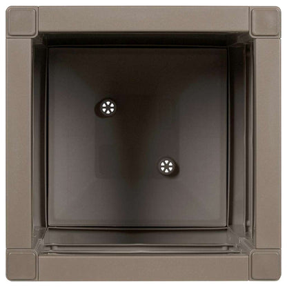 vidaXL Garden Flower Box Light Brown 36 x 36 x 35 cm PP