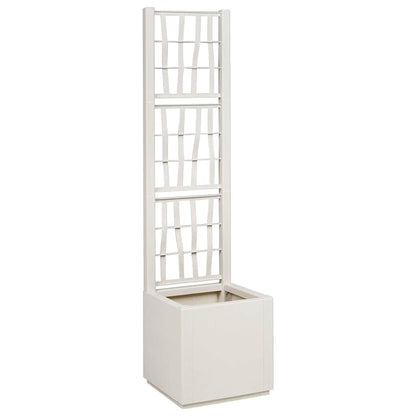 vidaXL Garden Planter with Trellis White 36 x 36 x 140 cm PP