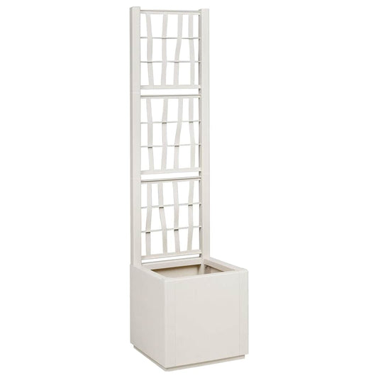 vidaXL Garden Planter with Trellis White 36 x 36 x 140 cm PP
