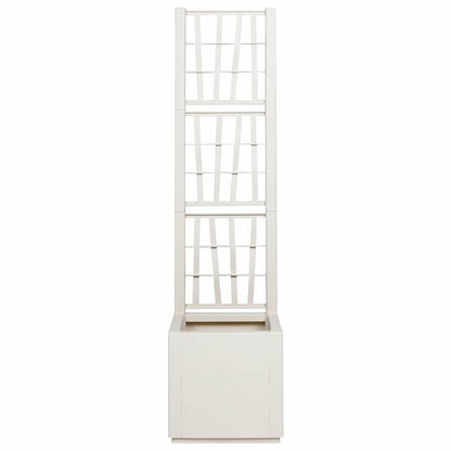 vidaXL Garden Planter with Trellis White 36 x 36 x 140 cm PP