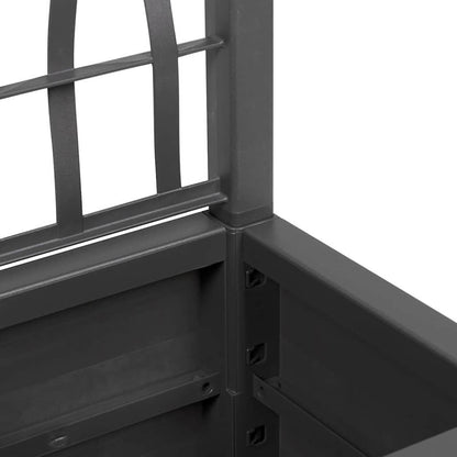 vidaXL Garden Planter with Trellis Dark Grey 36 x 36 x 140 cm PP