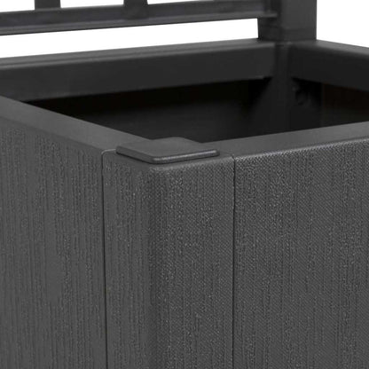 vidaXL Garden Planter with Trellis Dark Grey 36 x 36 x 140 cm PP