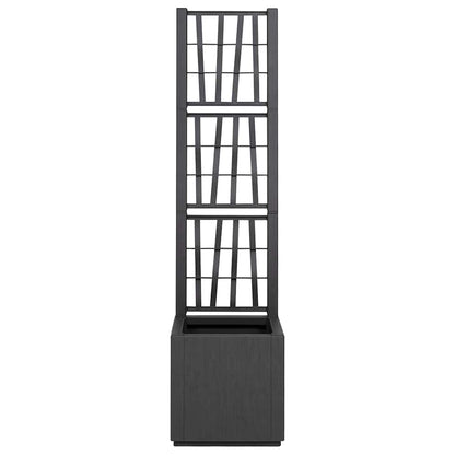 vidaXL Garden Planter with Trellis Dark Grey 36 x 36 x 140 cm PP