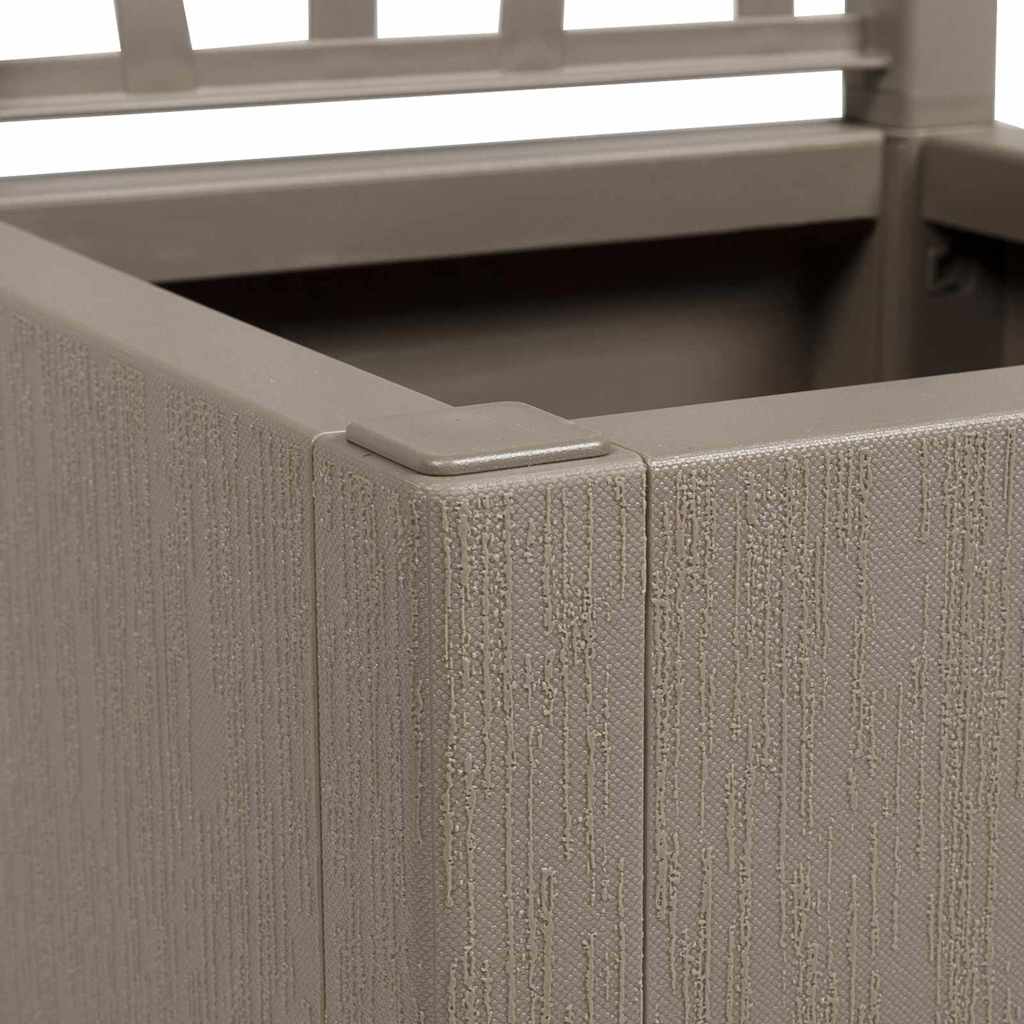 vidaXL Garden Planter with Trellis Light Brown 36 x 36 x 140 cm PP