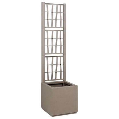 vidaXL Garden Planter with Trellis Light Brown 36 x 36 x 140 cm PP