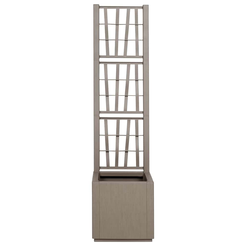 vidaXL Garden Planter with Trellis Light Brown 36 x 36 x 140 cm PP