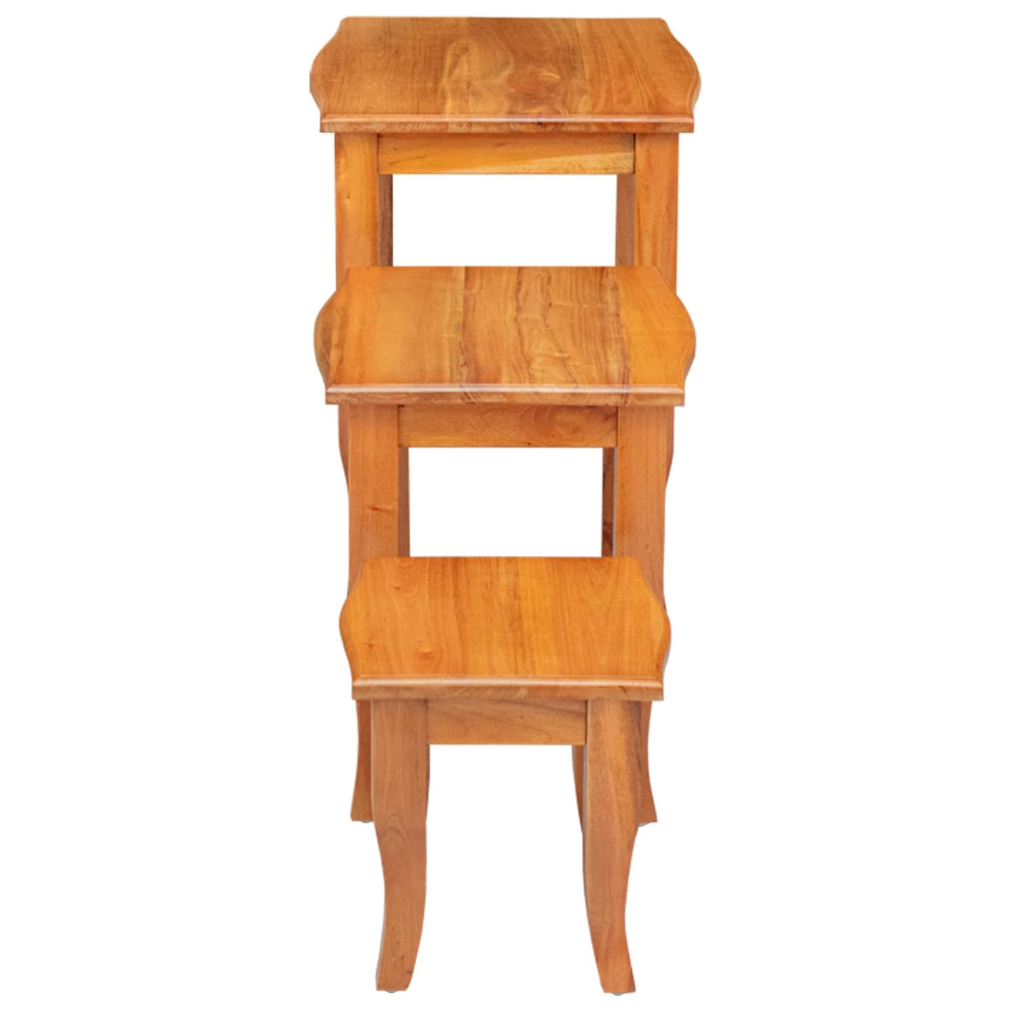 vidaXL Nesting Side Tables 3 pcs Natural Solid Mahogany Wood