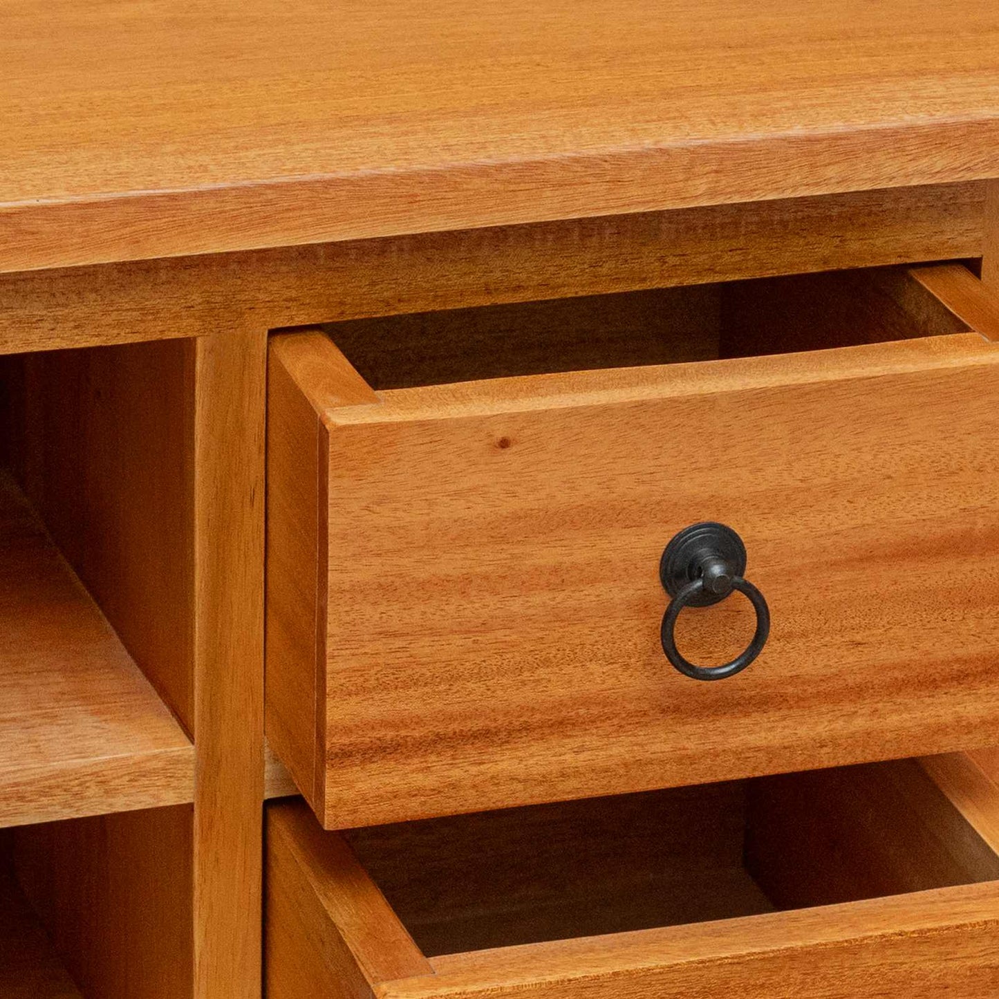 vidaXL TV Cabinet Natural 100 x 40.5 x 46 cm Solid Mahogany Wood