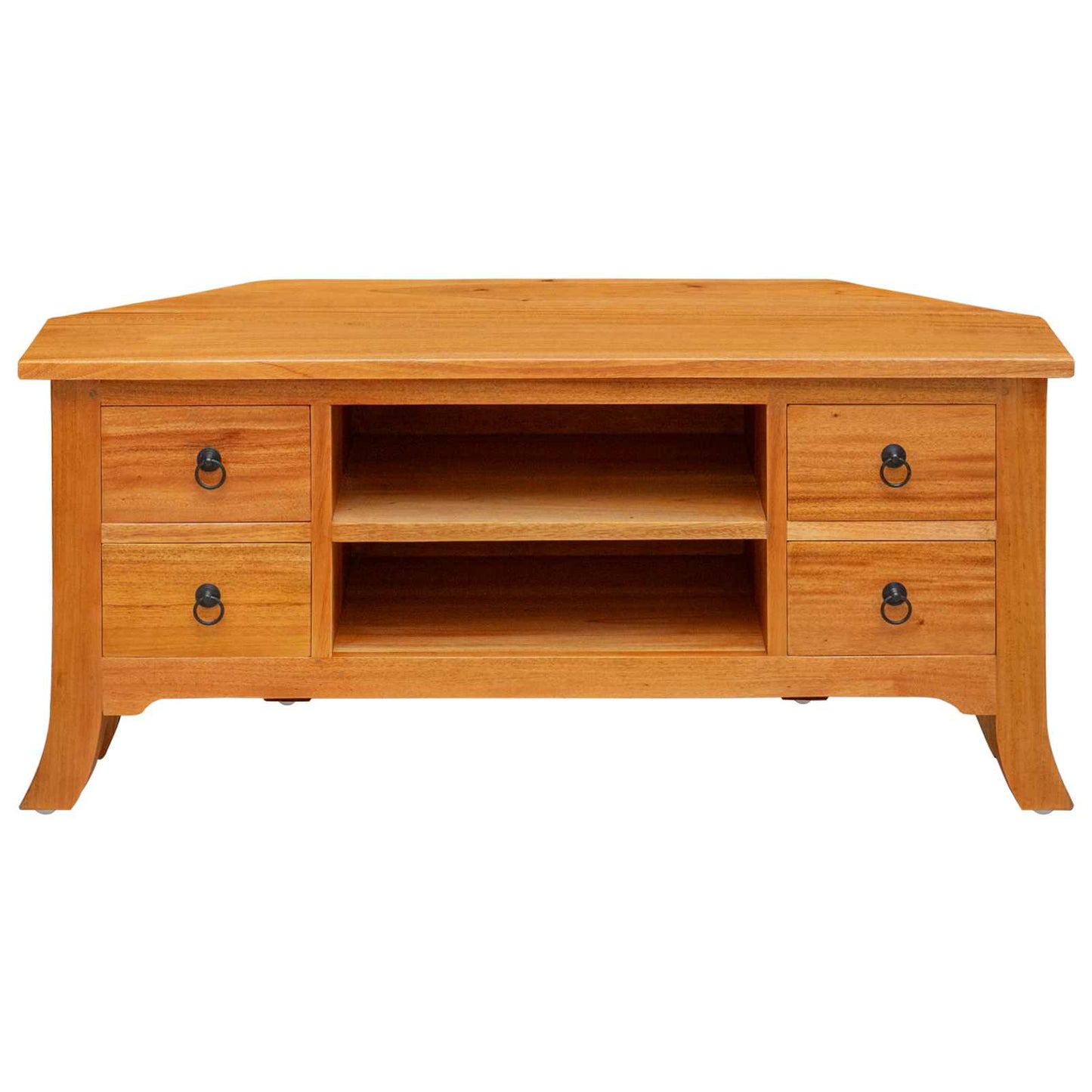 vidaXL TV Cabinet Natural 100 x 40.5 x 46 cm Solid Mahogany Wood